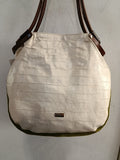 BORSA A SPALLA LUANA IN PELLE BEIGE/LILLA/VERDE