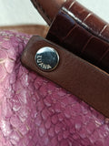 BORSA A SPALLA LUANA IN PELLE BEIGE/LILLA/VERDE