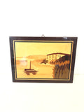 QUADRO INTARSIATO IN STILE SORRENTINO H18X24 CM