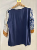 MAGLIA SOHA TGL BLU/PANNA/DORATO