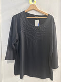 MAGLIA ELENA MIRO' TG52 BLU C/ROUGE E PERLINE