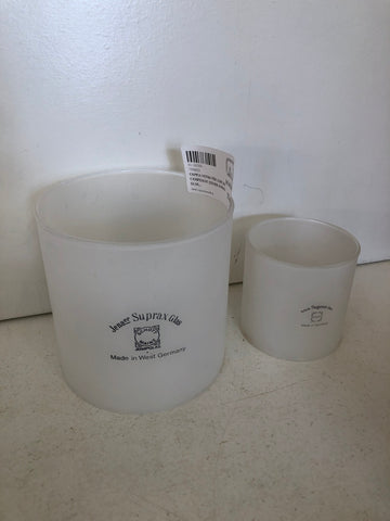 COPPIA VETRO PER LUME DA CAMPEGGIO JENAER SUPRAX GLAS VARIE MISURE