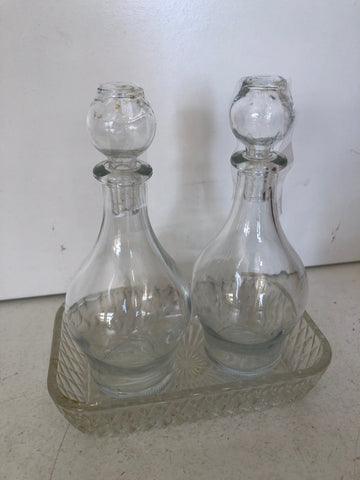 MENAGE VINTAGE IN VETRO E CRISTALLO L14XP9 CM