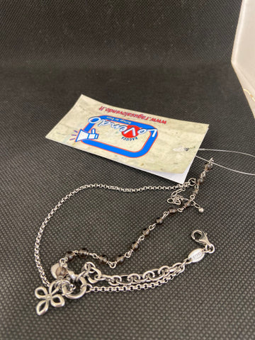 BRACCIALE FOSSIL IN ACCIAIO C/PENDENTI E PERLINE