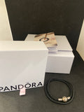 BRACCIALE DOPPIO PANDORA IN PELLE INTRECCIATA
