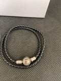 BRACCIALE DOPPIO PANDORA IN PELLE INTRECCIATA