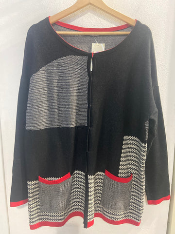 GIACCA FIORELLA RUBINO TG50 NERO/GRIGIO/ROSSO