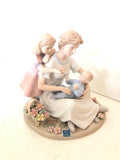 STATUA MADRE CON BAMBINI PORCELLANA PALAIS ROYAL H15XL15XP10 CM