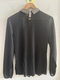 CAMICIA RLINEA TGM NERO PLISSETTATO C/COLLO BORCHIETTE