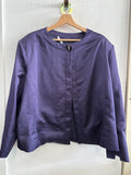 GIACCA CANNELLA TG52 BLU RASO C/BOTTONE GIOIELLO