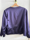 GIACCA CANNELLA TG52 BLU RASO C/BOTTONE GIOIELLO