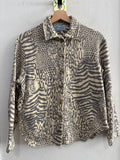 GIACCA IN SPORT TG46 PANNA/GRIGIO STAMPA ANIMALIER