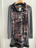 ABITO ANYPLACE GRIGIO STAMPATO C/STRASS