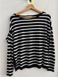 MAGLIONCINO ZARA TGM NERO/BIANCO A RIGHE