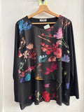 MAGLIA LINK SOFT TGXXL NERO FANTASIA FIORI