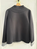 GIACCA IN TWEED TGXL NERO/GRIGIO C/ROSA APPLICATA