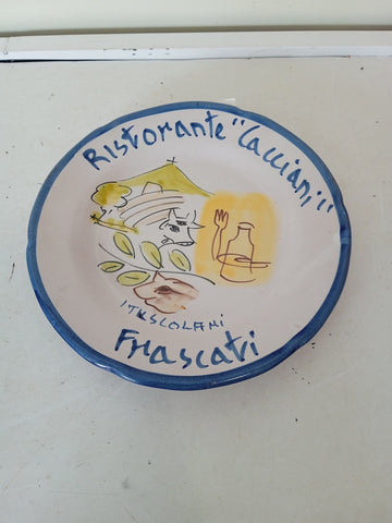 PIATTO DEL BUON RICORDO 1979 RISTORANTE CACCIANI FRASCATI DIAMETRO 20 CM