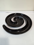 CENTRO TAVOLA IN CERAMICA NERA TIPO SPIRALE DIAMETRO 30 CM