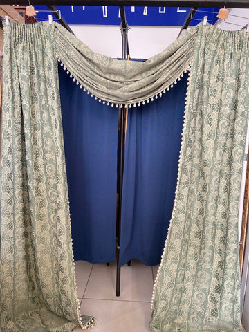 MANTOVANA C/CADUTE L240CM H240CM VERDE OLIVA C/PONPON