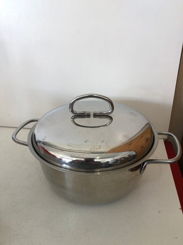 CASSERUOLA IN ACCIAIO C/COPERCHIO D22XH16