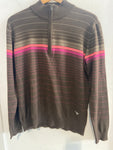 MAGLIONE NAVIGARE TGM MARRONE RIGHE COLORATE