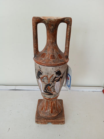 VASO DUE MANICI IN CERAMICA STILE EGIZIO H35XL10XP10 CM ( CON IMPERFEZIONE )