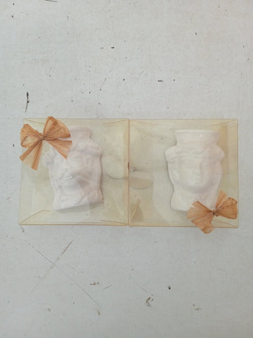 COPPIA TESTA DI MORO IN CERAMICA CALAMITE H5XL3 CM