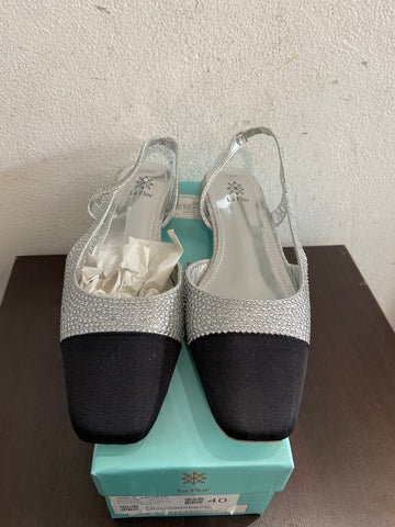 BALLERINE LA FLOR TG40 STRASS ARGENTO DONNA C/SCATOLA