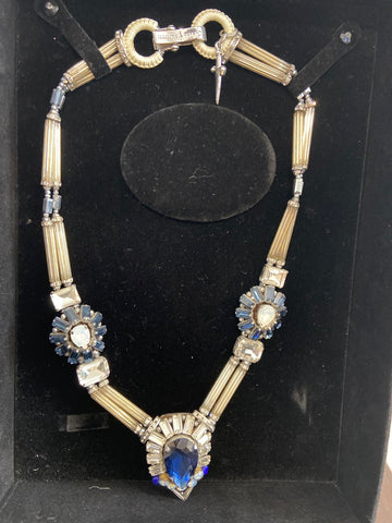 COLLANA+ORECCHINI CESARE PACIOTTI C/PIETRE BLU/TRASPARENTI