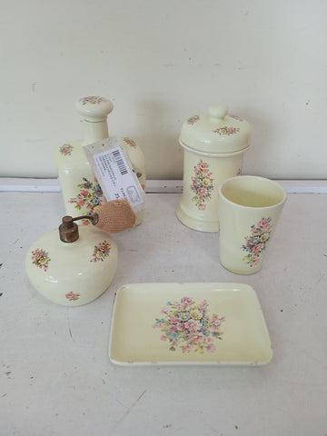 SET PER TOILETTA IN CERAMICA VINTAGE 5 PZ ( CON IMPERFEZIONE )