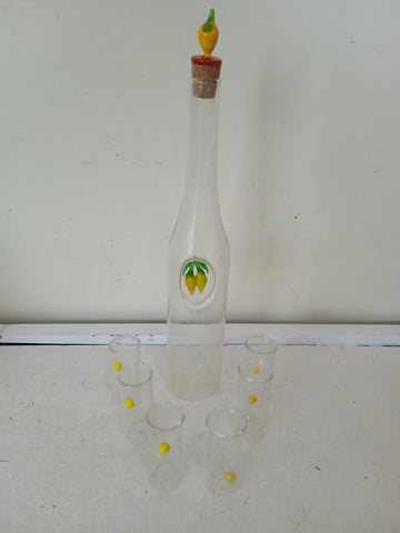 SERVIZIO LIMONCELLO 7 PZ IN VETRO CON IMPERFEZIONE