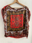 MAGLIA LIST TG42 MARRONE/ROSSO FANTASIA