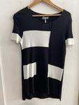 MAXI MAGLIA LIST TGM NERO/BIANCO DONNA