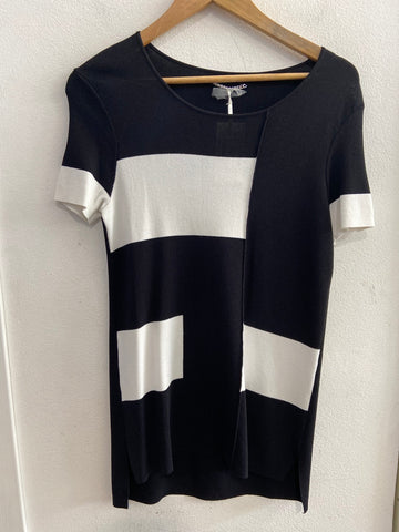MAXI MAGLIA LIST TGM NERO/BIANCO DONNA