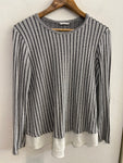 MAGLIA ZARA TGM A RIGHE GRIGIO/BIANCO