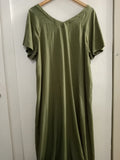 ABITO LUNGO FIORELLA RUBINO TGM VERDE MILITARE(PARI AL NUOVO)