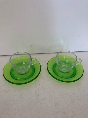 COPPIA TAZZE CAFFE' GUZZINI + PIATTI VERDI