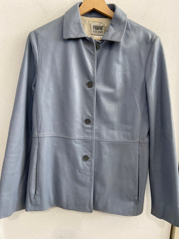 GIACCA G.FERRE'TG42 IN VERA PELLE AZZURRO DONNA