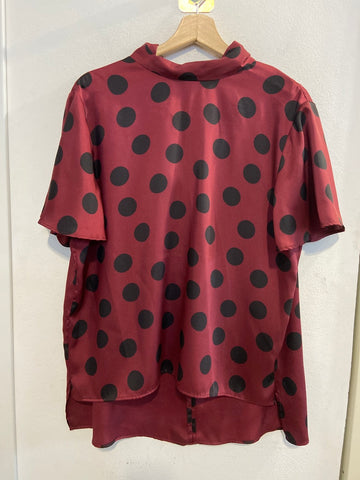 MAGLIA ZARA TGXL BORDEAUX A POIS NERI DONNA
