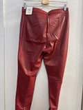 PANTALONE ZARA TG44 IN SIMILPELLE ROSSO(PARI AL NUOVO)