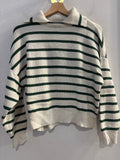 MAGLIONCINO CORTO MANGO TGS BIANCO/VERDE