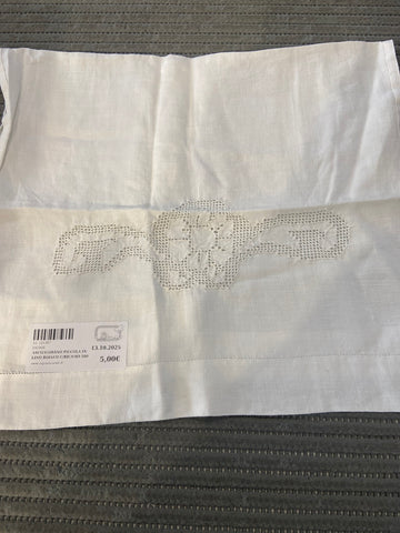 ASCIUGAMANO PICCOLA IN LINO BIANCO C/RICAMO 500