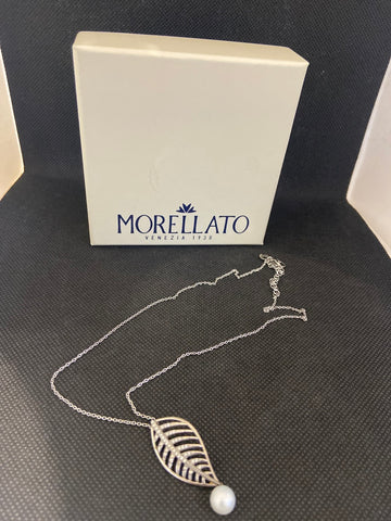 COLLANA MORELLATO FOGLIA STRASS E PERLA