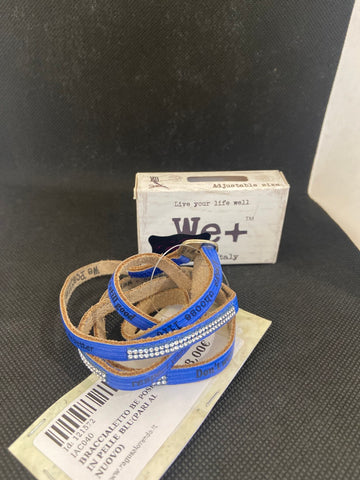 BRACCIALETTO BE POSITIVE IN PELLE BLU(PARI AL NUOVO)