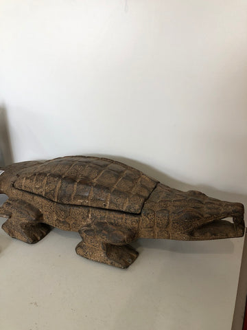 SCATOLA COCCODRILLO GIOCO BACKGAMMON H10XL70XP15 CM