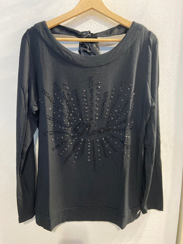 MAGLIA FIORELLA RUBINO TGL NERO C/PAILETTES