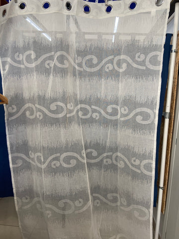 COPPIA TENDE L130X280CM BIANCO FANTASIA TONO SU TONO