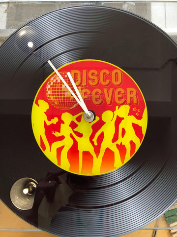 OROLOGIO DA MURO IN VETRO DISCO FEVER DIAMETRO 39 CM