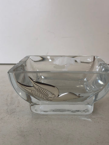 POSACENERE IN VETRO CON LAM ARG H5XL8XP8 CM