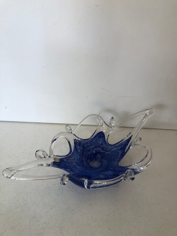 SVUOTA TASCHE IN VETRO STILE MURANO BLU H5XL28XP14 CM